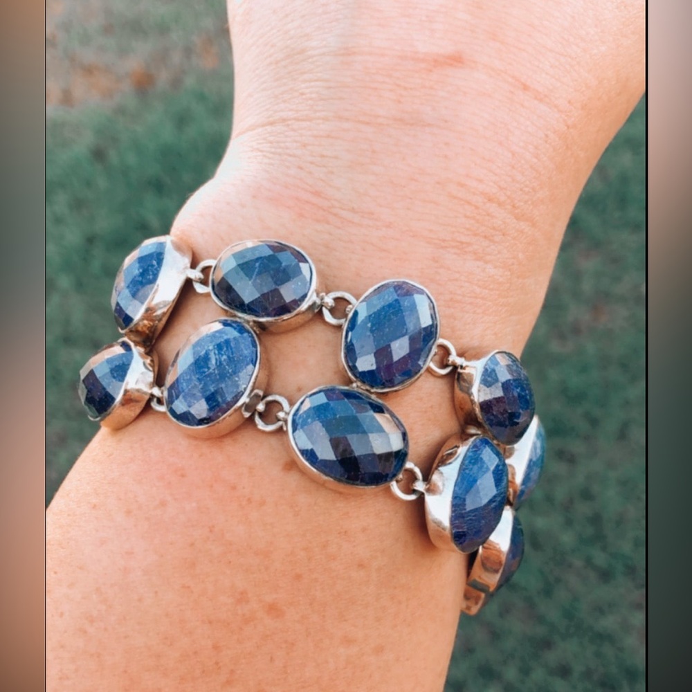 Sterling Silver Blue Lapis Bracelet